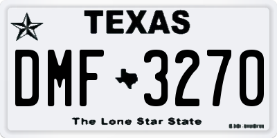 TX license plate DMF3270