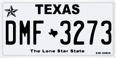 TX license plate DMF3273