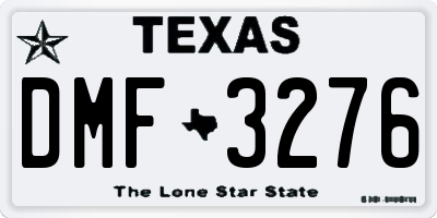 TX license plate DMF3276