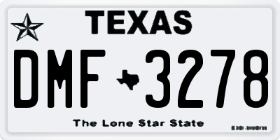 TX license plate DMF3278