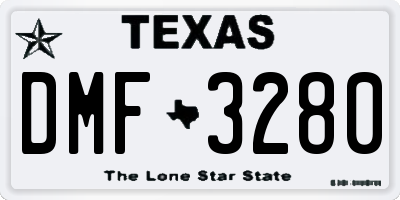 TX license plate DMF3280