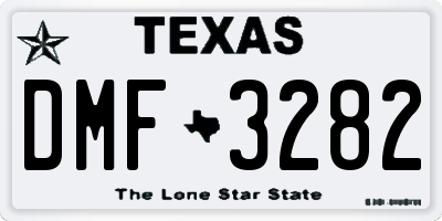 TX license plate DMF3282