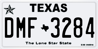 TX license plate DMF3284