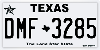 TX license plate DMF3285