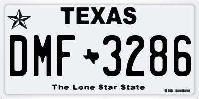 TX license plate DMF3286