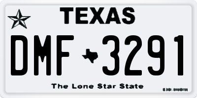 TX license plate DMF3291