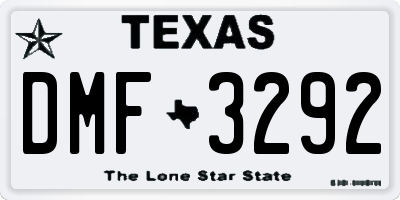 TX license plate DMF3292