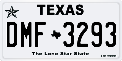TX license plate DMF3293