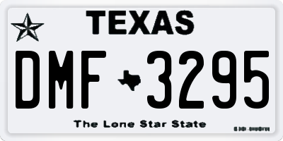 TX license plate DMF3295