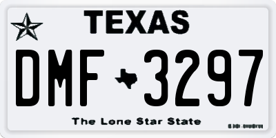 TX license plate DMF3297