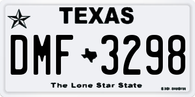 TX license plate DMF3298