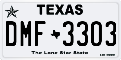 TX license plate DMF3303