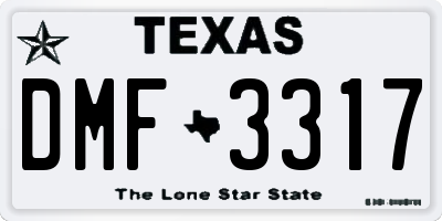 TX license plate DMF3317