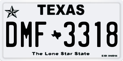 TX license plate DMF3318