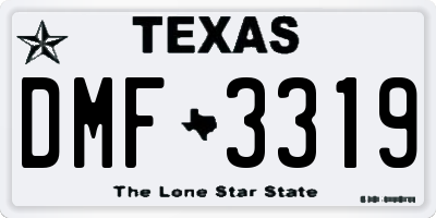 TX license plate DMF3319