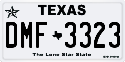 TX license plate DMF3323