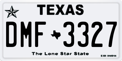 TX license plate DMF3327