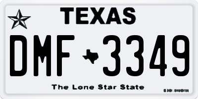 TX license plate DMF3349