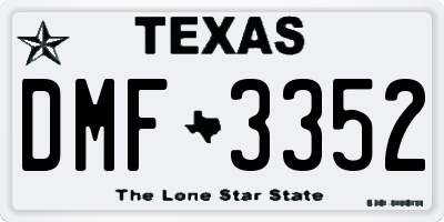 TX license plate DMF3352