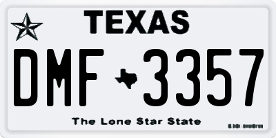 TX license plate DMF3357