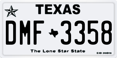 TX license plate DMF3358
