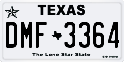 TX license plate DMF3364
