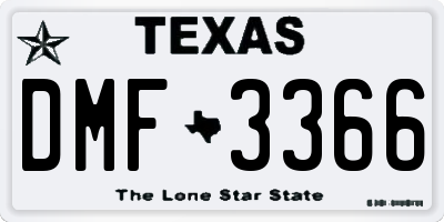 TX license plate DMF3366