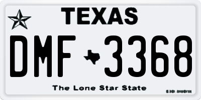 TX license plate DMF3368