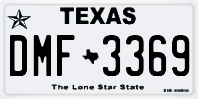 TX license plate DMF3369