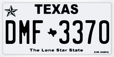TX license plate DMF3370