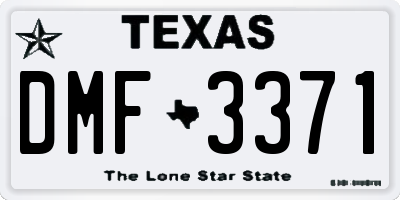 TX license plate DMF3371