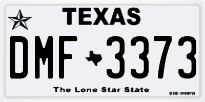 TX license plate DMF3373