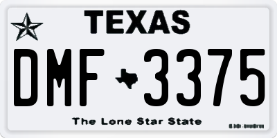 TX license plate DMF3375