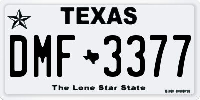 TX license plate DMF3377