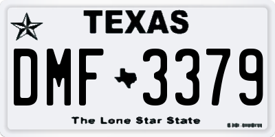 TX license plate DMF3379
