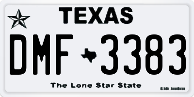 TX license plate DMF3383