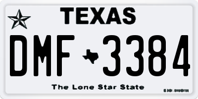 TX license plate DMF3384