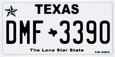 TX license plate DMF3390