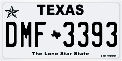 TX license plate DMF3393