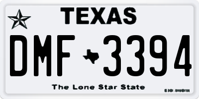 TX license plate DMF3394