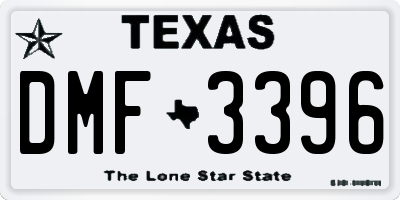 TX license plate DMF3396