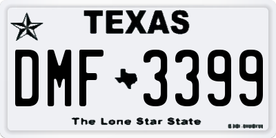 TX license plate DMF3399
