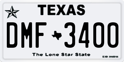TX license plate DMF3400