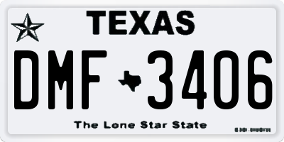TX license plate DMF3406