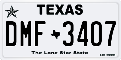 TX license plate DMF3407