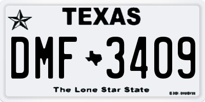 TX license plate DMF3409