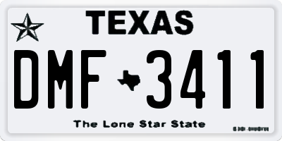 TX license plate DMF3411