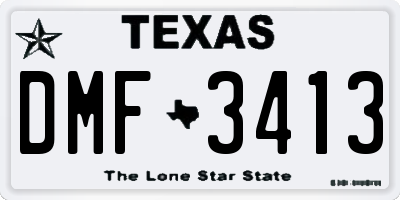 TX license plate DMF3413