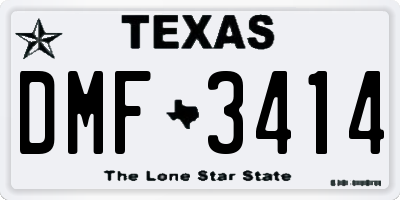 TX license plate DMF3414