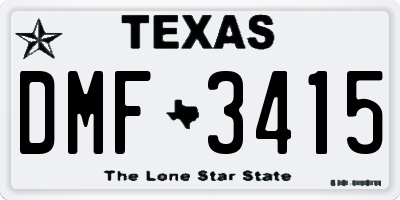 TX license plate DMF3415